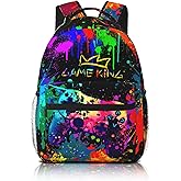 QuillGlyph Graffiti Gamepad School Backpack For Boys Games Gaming Travel Boy Backpack For Kids Children Water Resistant Bags Bookbag Travel Hiking Camping Daypack back pack for Adults Teens Boys