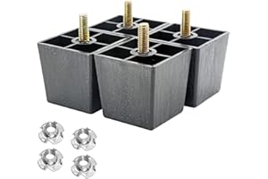 Murtenze 4Pack 2 inch Sofa Legs, Square Tapered Plastic Couch Legs Replacement Furniture Legs with M8 Hanger Bolts for Chair Sofa Dresser Cabinet Loveseats Ottoman Bed