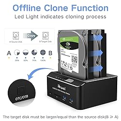 ikuai SATA to USB 3.0 Dual Bay Hard Drive Dock for
