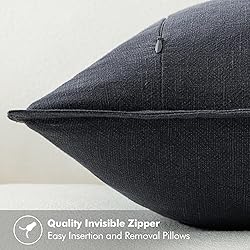 MIULEE Decorative Linen Euro Sham Pillow Covers