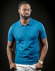 COOFANDY Polo Shirts for Men Casual V Neck Ribbed