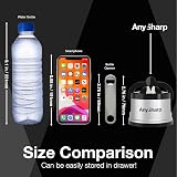 AnySharp Knife Sharpener, Hands-Free Safety, Suction PowerGrip, Silver view 3