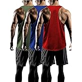 Tank Tops Men Y-Back Muscle 3 Pack Dry Fit Sleeveless Workout Tank Tops for Men Mesh Material Running Gym
