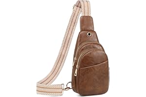 QOECI Sling Bag for Women Vegan Leather Crossbody Bags Fanny Packs for Women Cross Body Purses Travel Chest Bag