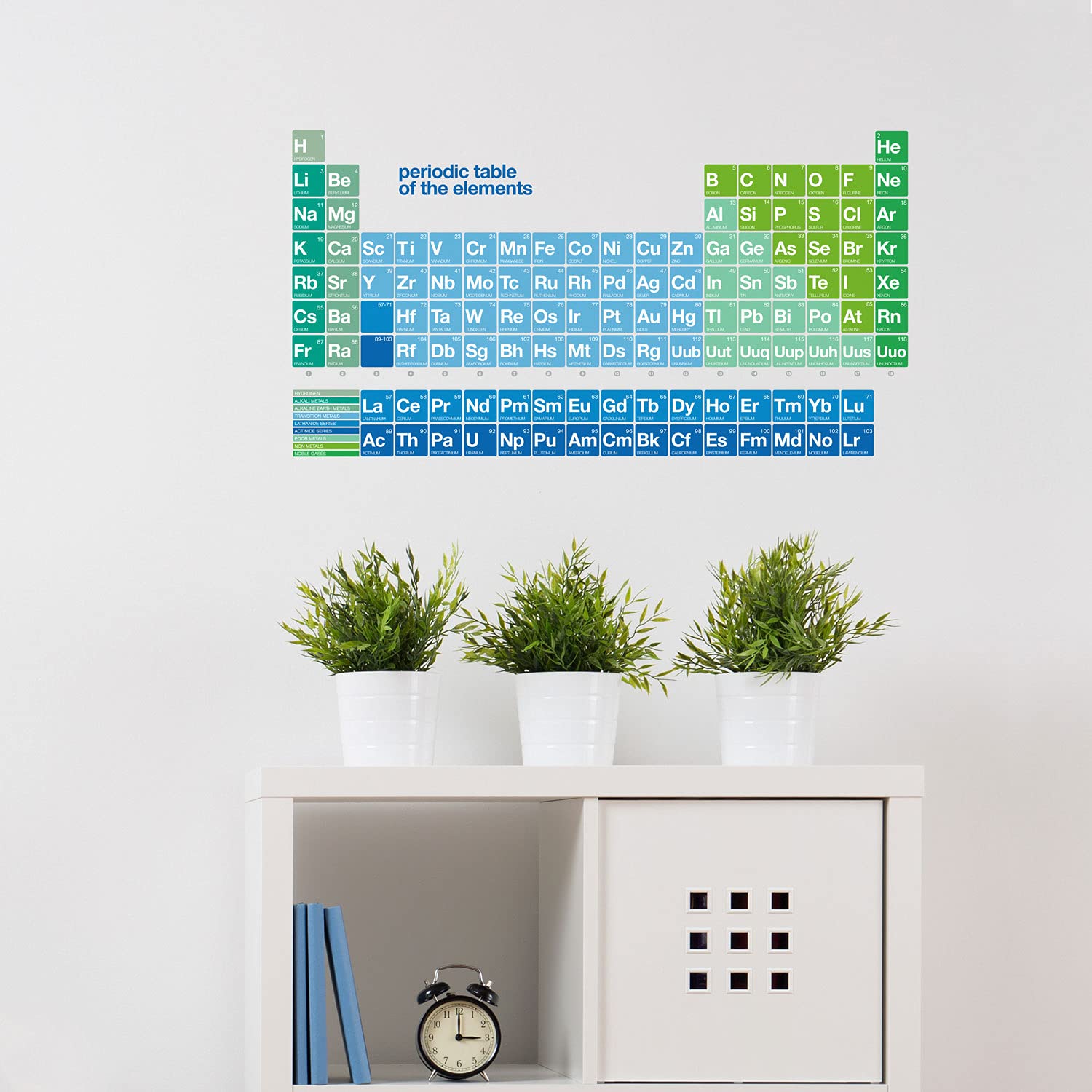 Stickerscape Periodic Table Wall Sticker | Perfect for A Childs Bedroom, Playroom Or Nursery | Easy to Apply | Educational Wall Stickers (Blue, Large)