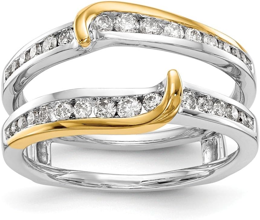 14ct Yellow and White Gold Diamond Ring Guard Enhancer (0.492CT) for Women