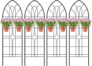 Amagabeli Garden Trellis 72” x21” x 4 Pack Heavy Duty Rustproof Iron Metal Trellis for Potted Plants Support Trellis for Climbing Plants