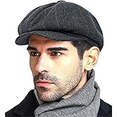 Fashion Men’s Classic Newsboy Gatsby Hat Blend Wool Vintage Flat Ivy Cabbie Cap Boyfriend Gifts(Medium/Large/X-Large)