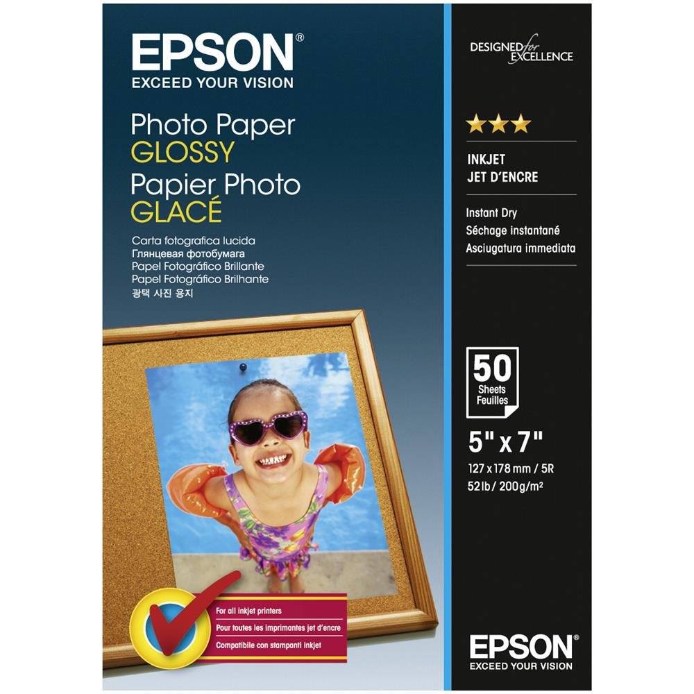 Epson C13S042545 13 x 18 cm Glossy Photo Paper (Pack of 50),White