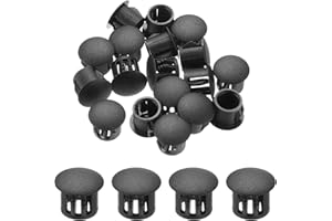 MECCANIXITY 32PCS 11mm(7/16") Black Plastic Hole Plugs, Flush Type Panel Hole Plugs Insert End Caps for Locking Hole Tubes Fu