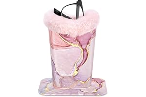 ZAXMEY Eyeglasses Holder,Plush Lined PU Leather Pattern Stand Case with Magnetic Base,Unisex for Women Men