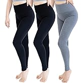 TRIUNION 3 Pack Fleece Lined Leggings Women - High Waisted Winter Leggings for Women Tummy Control Warm Yoga Workout Pants
