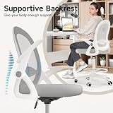 Naspaluro Drafting Chair Tall Ergonomic Office Chair with Flip-Up Armrests Grey view 5