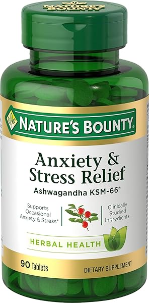 NATURE’S BOUNTY STRESS RELIEF, ASHWAGANDHA KSM-66, SUPPORTS OCCASIONAL...
