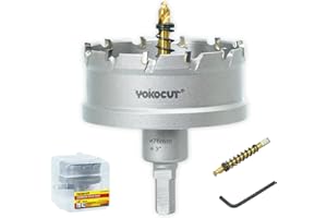 YOKOCUT 3 Inch Carbide Hole Saw, Hole Cutter Carbide Tipped with Pilot Drill Bit, TCT Hole Saws for Stainless Steel, Metal, Iron, Copper, Brass, Plastic, Wood