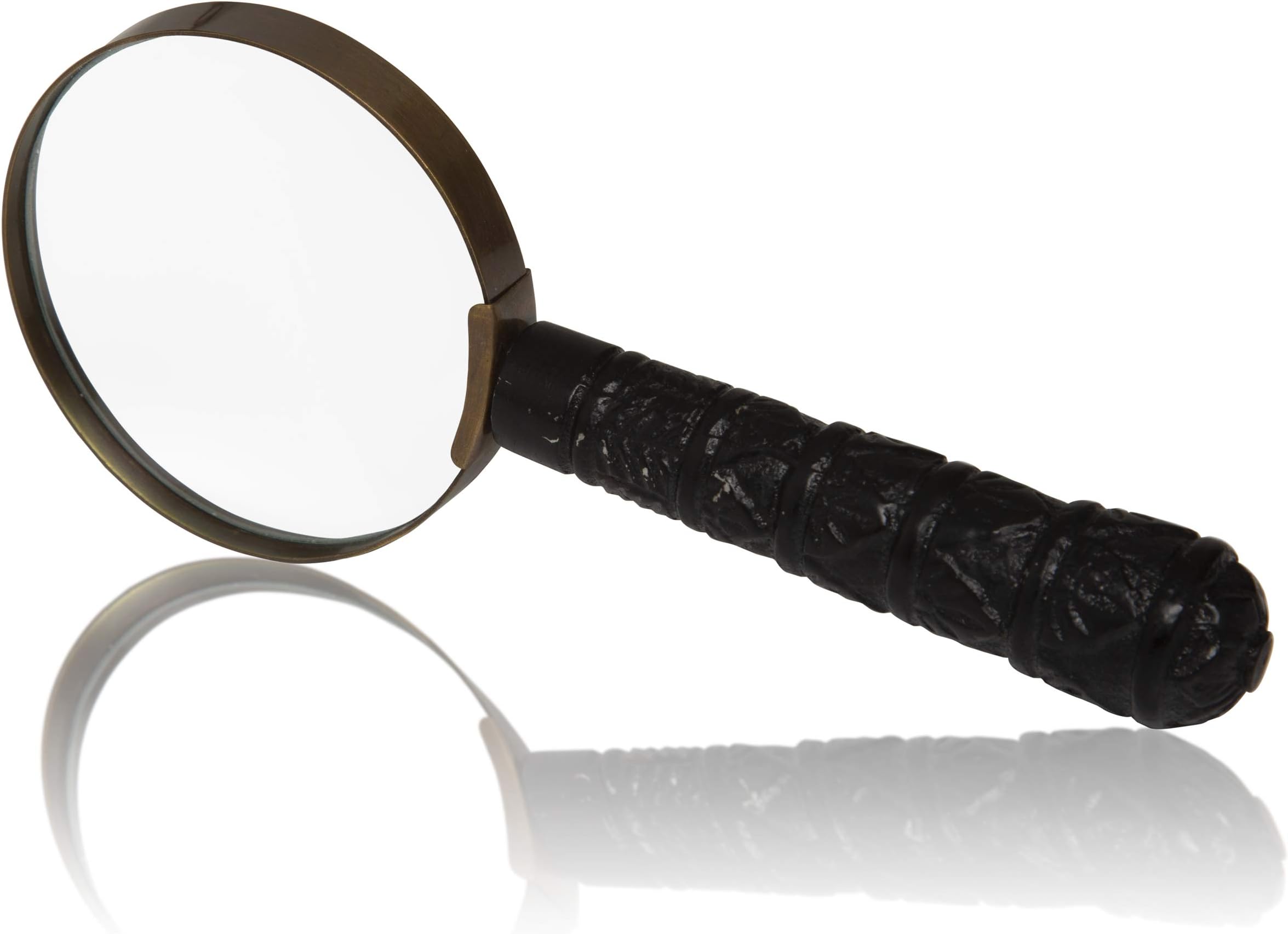 Collectors Antique Handheld Magnifying Glass Lens Magnifier with Handle & Real Glass Best for Close Work & Reading Small Prints Books Newspapers Crossword Puzzle for Men Women Seniors
