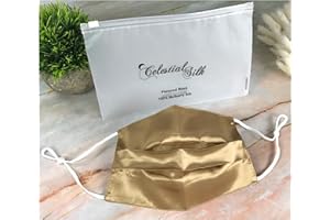 Celestial Silk Pleated 22 Momme Silk Face Mask Reusable and Washable Mouth Cover with Adjustable Ear Loops