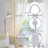 Pretty Jolly 2 Pack Long Tassel Curtain Tiebacks Silver Grey Rope Knot Drape view 2