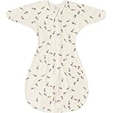 ZIGJOY Baby Transitional Swaddles for Newborns: 0.5 Tog Arms Up Sleep Sack 3-6-12 Months Soft Cotton Shark Fin 2 Way Zipper