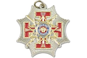 THE MASONIC EXCHANGE 33rd Degree Scottish Rite Masonic Pendant - [Red & Gold][1 1/4'' Tall]