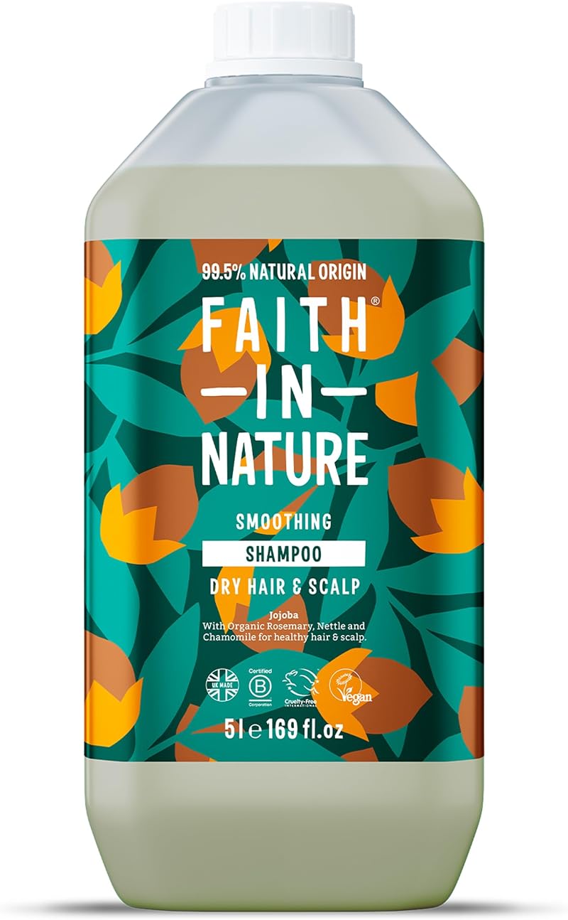 Faith In Nature Jojoba Shampoo 5L Refill Dry Hair Scalp Vegan SLS Free