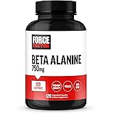 Force Factor Beta Alanine Capsules, Beta-Alanine Endurance Supplement to Boost Performance & Reduce Fatigue, Clinical Dose, Premium Quality, Vegan, Non-GMO, 120 Capsules