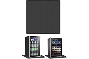 WINCEED 23inch Mini Fridge Silicone Mat with Raised Edge, Refrigerator Floor Protector Mat, Under Small Fridge Mat, Prevent Water Leakage & Floor Damage Protect from Fridge Washing Machine Wine Cooler, Black