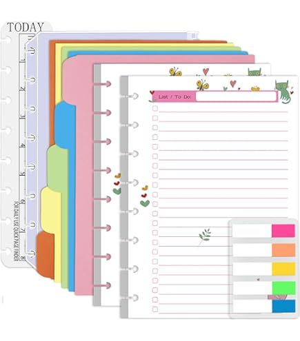 2025 Monthly Calendar Refills For 8-Disc Half Letter Planners - 50 Pages Premium 32lb Paper