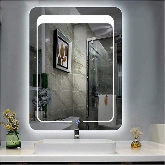 JKFZD Espejo de Pared con Luz LED Iluminado para Baño Espejo Decorativo