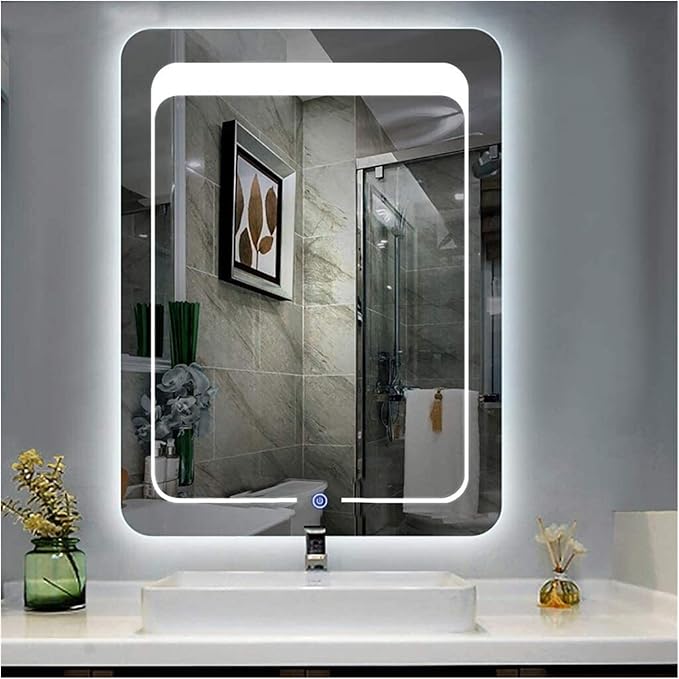 JKFZD Espejo de Pared con Luz LED Iluminado para Baño Espejo Decorativo