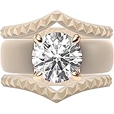 Rinfit Silicone Ring with Stone - Round Cut Cubic Zirconia Solitaire Ring for Women - Rubber Wedding Bands - Patented Design
