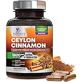 Organic Ceylon Cinnamon Supplement 1800mg - Extra Strength Certified Organic Ceylon Cinnamon Powder Pills - Energy & Heart Support Antioxidant for Women & Men, Bottled in USA, Non-GMO - 240 Capsules