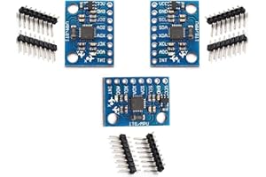 HIBCTR 3 Pieces of GY-521 MPU-6050 MPU6050 3-Axis Accelerometer Gyroscope Modules, 6 DOF 6-Axis Accelerometer Gyroscope Sensor Modules with 16-bit AD Converter for Data Output, IIC/I2C, suitable for Arduino.