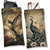 Mingdcdc Eyeglasses Sunglasses Case PU Soft Squeeze Top Glasses Pouch for Women Men,Animal Pattern Portable Anti Scratch