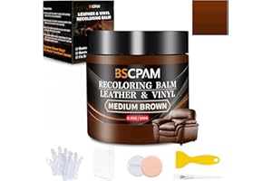 BSCPAM Medium Brown Leather Recoloring Balm,Leather Couch Scratch/Stain Remover,Leather Repair kit for Vinyl Furniture and Car Interior,Leather Dye Paint for Scratched and Faded Leather Couches