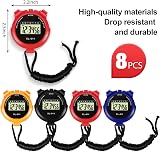 Weewooday 8 Piece Sport Stopwatch Timer Large Display Waterproof Luminous view 2