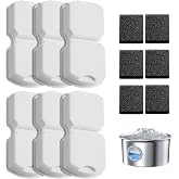 IHOUONE Official Cat Fountain Filter: 6 Carbon Filters &amp; 6 Foam Filters | 12pcs Filter Replacement - Compatible with IHOUONE/GIOTOHUN/HOOISE/ATMZIQXR/UMOCUOY/KOOGMOON Stainless Steel Pet Fountains
