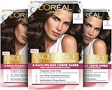 L'Oreal Paris Excellence 3 Darkest Brown Triple Pack Hair Dye