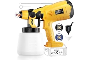 SYNXITER Brushless Cordless Paint Sprayer for Dewalt 20V Battery(Battery Not Included) 150 Din/s Viscosity,1000ml/min High Flow,Electric Spray Paint Gun for for House Painting