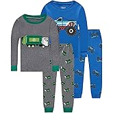 Dolphin&Fish Boys Cotton Pajamas 4Pieces Set Long Sleeve Boys Toddler Sleepwears Kids Clothes.
