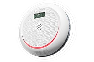 Siterlink Wireless Interconnected Smoke and Carbon Monoxide Detector Combo with LCD Display, Smoke and CO Detector with Replaceable Battery, Fire and CO Alarm with Test/Silence Button, 1 Pack