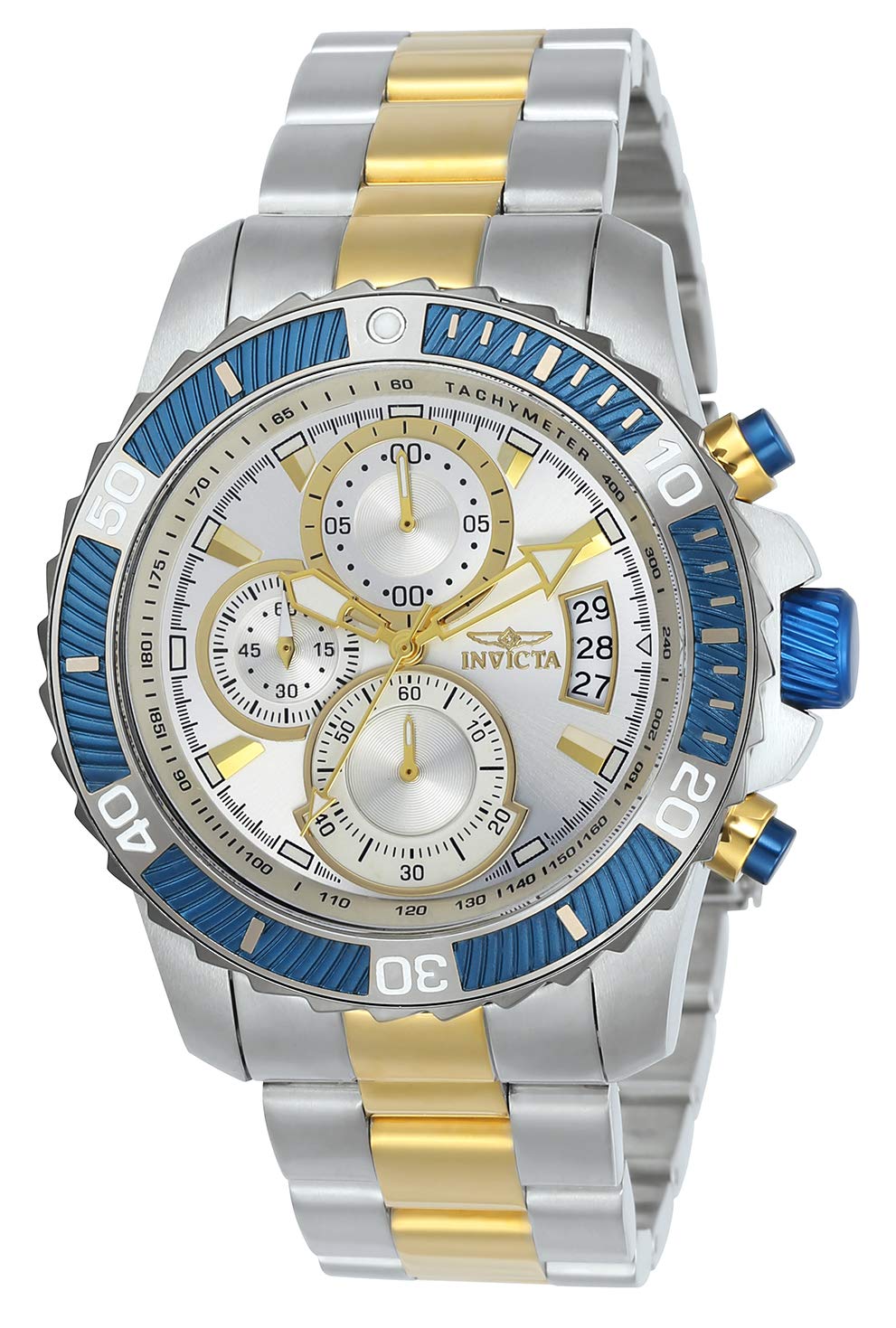 Invicta Pro Diver 23994 Men's Watch - Waterproof - Analogue - Quartz Movement - stainless steel with Silver dial - 45mm