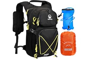 ONETOALL Hydration Backpack, 22L Hiking Backpack with 2L Leak-Proof Bladder, Sewn-in Rain Cover & Waterproof Zippers, Insulat