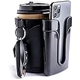 Yoyoapple Bike Cup Holder Handlebar with Cell Phone Keys Holder Bicycle Drink Beer Holder Black