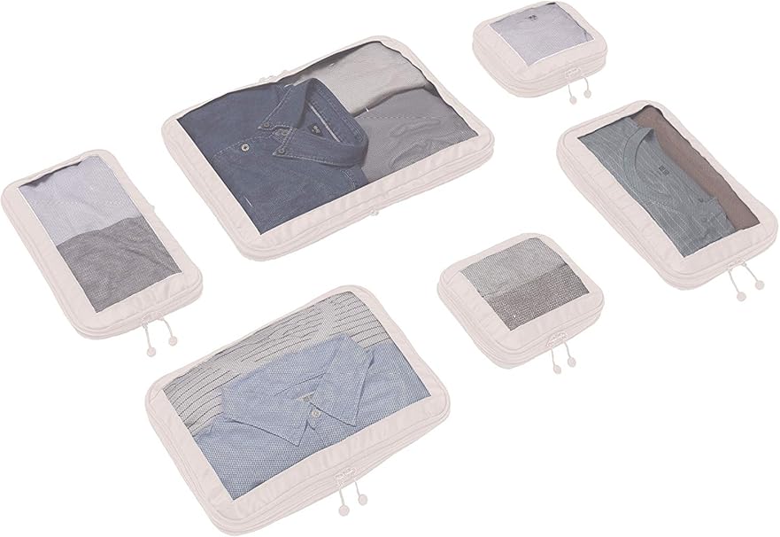 Antler Chelsea Packing Cubes, Durable Waterproof Travel Organisers Colour Grey, Set of 6