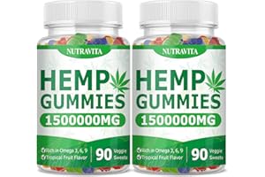 NUTRAVITA Naturals Fruit Hemp Gummies High Strength - Natural Hemp Oil Infused Gummies Great for Peace & Relaxation,America's #1 Favorite Hemp Gummy Brand - 180 Gummies