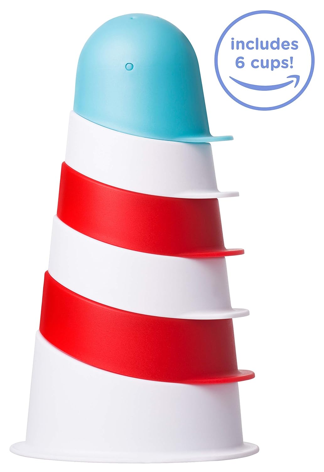 Ubbi Lighthouse Stacking Cups Bath Toy