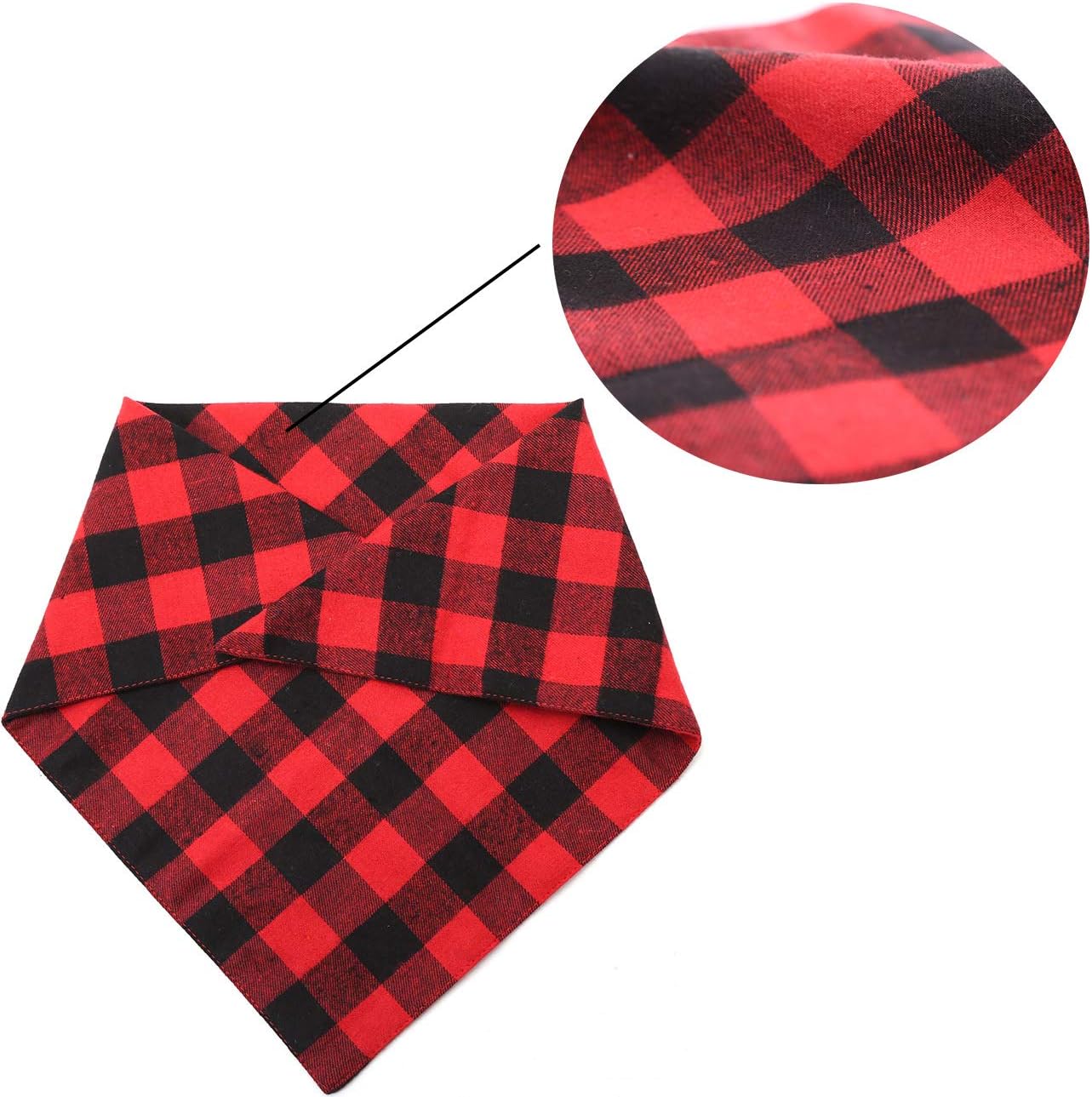 Malier 2 Pack Dog Bandana Christmas Classic Plaid Pet Bandana Scarf Triangle Bibs Kerchief Set Pet Costume Accessories Decoration for Small Medium Large Dogs Cats Pets (L, Red Plaid + Red Plaid) : Pet Supplies