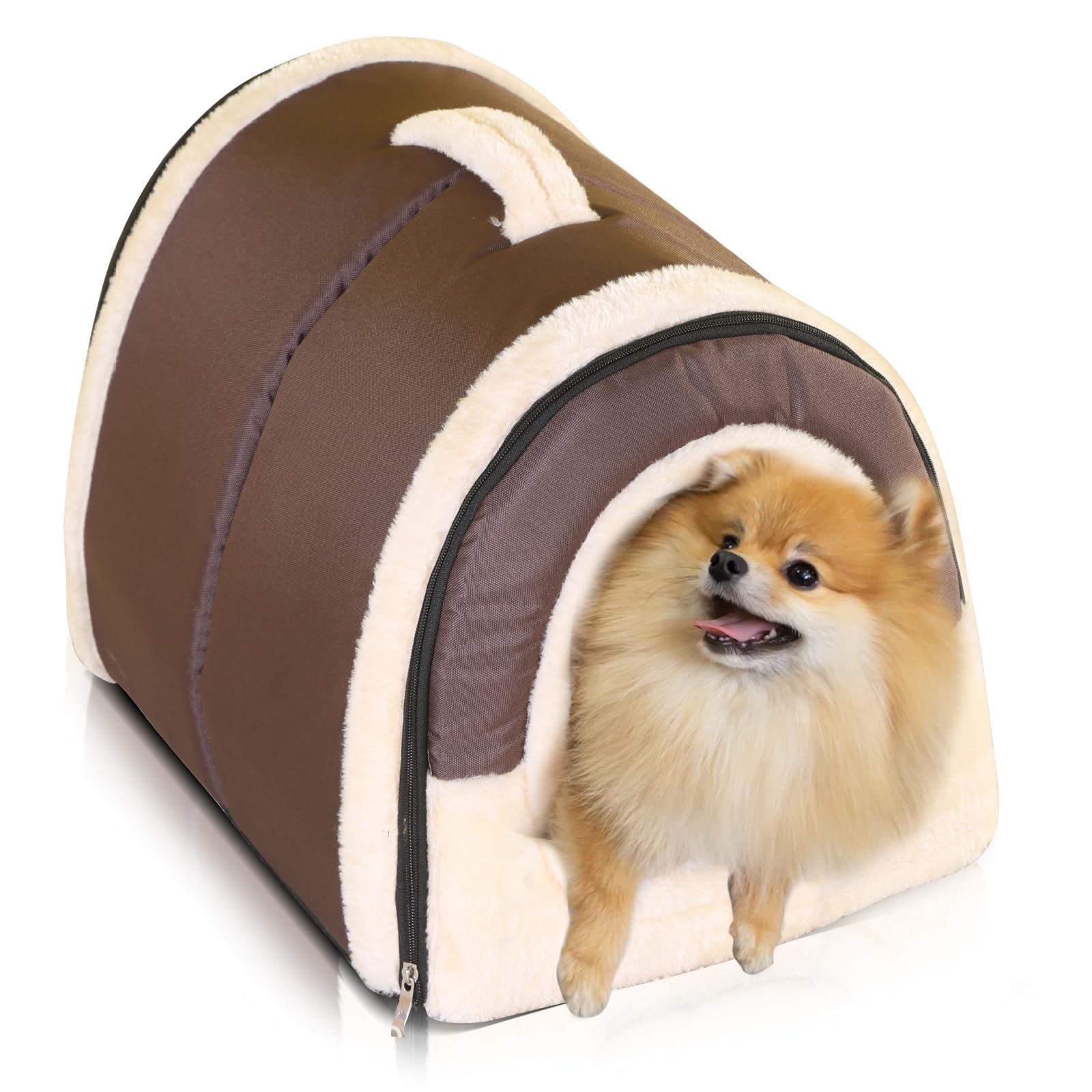 PETCUTE Cat Bed Cat Cave 2 in 1 Pet Nest Foldable Cozy Cat Cave Dog Bed Puppy Nest Cave Bed with Removable Cushion 35x30x30CM