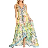 Sakkas Lizi 2025 Womens Maxi High-Low Halter Handkerchief Long Dress Beach Party
